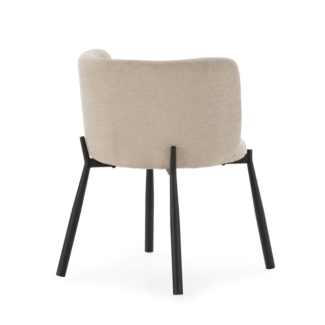 Butaca Tapizada Ginny Beige, vista lateral