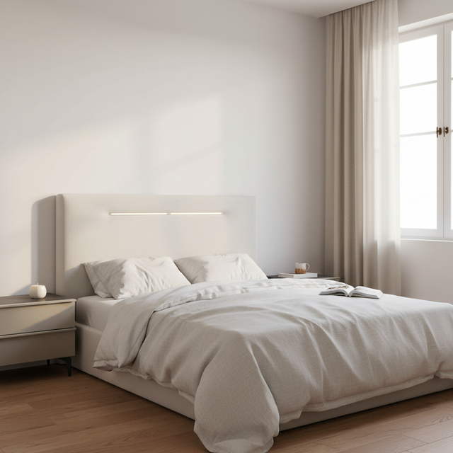 Mueble de diseño en madera natural en espacio de estilo nórdico