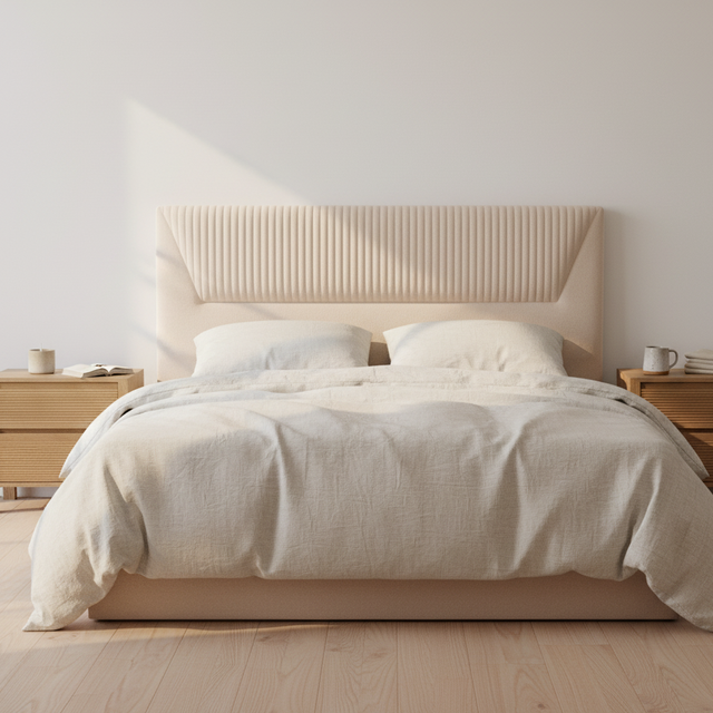 Mueble de diseño en madera natural en espacio de estilo nórdico