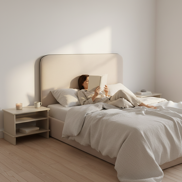 Mueble de diseño en madera natural en espacio de estilo nórdico