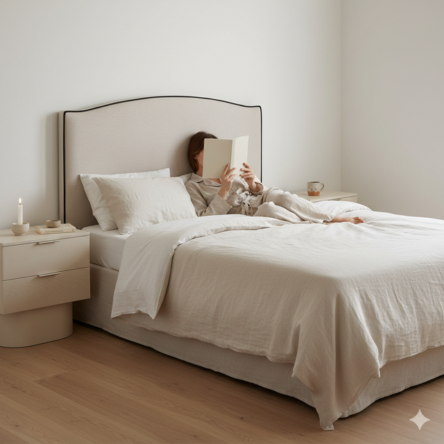 Mueble de diseño en madera natural en espacio de estilo nórdico