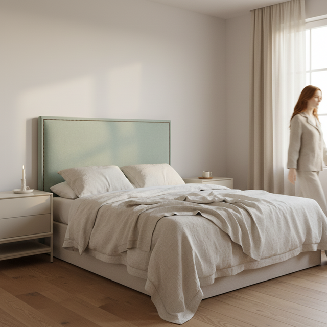 Mueble de diseño en madera natural en espacio de estilo nórdico