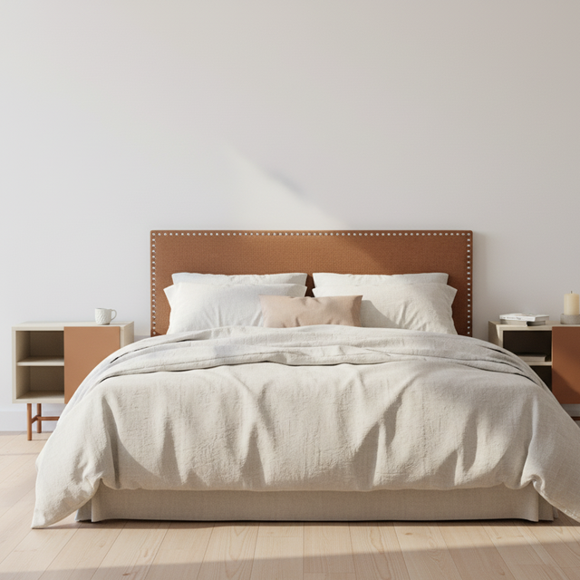 Mueble de diseño en madera natural en espacio de estilo nórdico