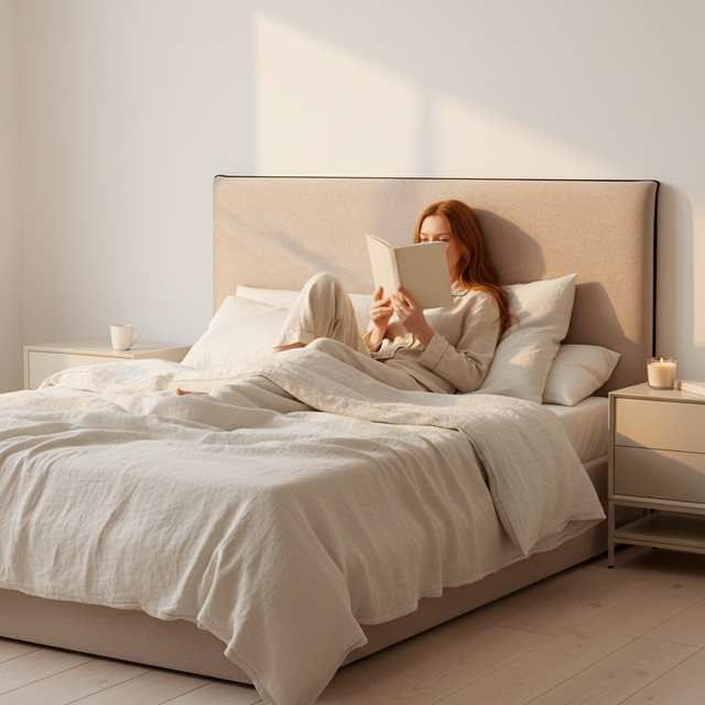 Mueble de diseño en madera natural en espacio de estilo nórdico