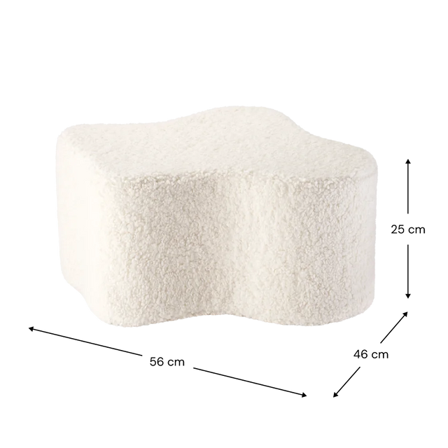 Mueble Puf Infantil Nube de Borreguito Blanco Crema con acabado blanco, acabado crema en ambiente de estilo nórdico