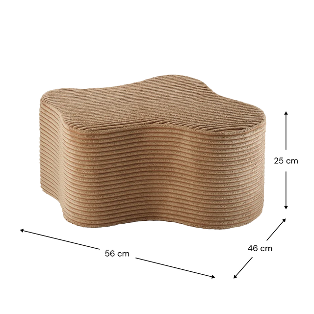 Mueble Puf Infantil Nube de Pana Marrón en ambiente de estilo nórdico