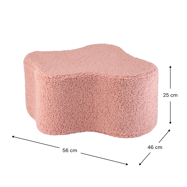 Mueble Puf Infantil Nube de Borreguito Rosa en ambiente de estilo nórdico