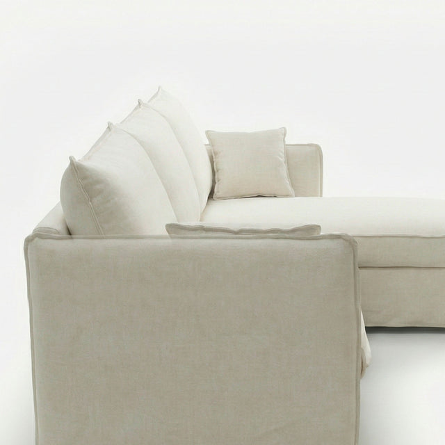 Sofá chaise longue Zaragoza detalle de estilo nórdico