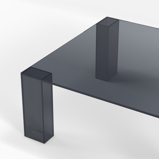 Mesa de centro Verena Gris Azulado, detalle del acabado y la estructura