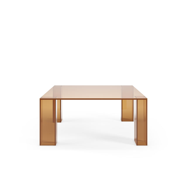 Mesa de centro Verena Marrón, detalle del acabado y la estructura desde otro ángulo