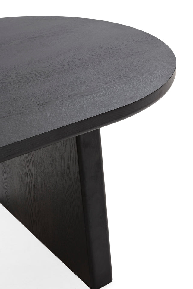Mesa de Comedor Ovalada Blair 220 Negra, detalle del acabado