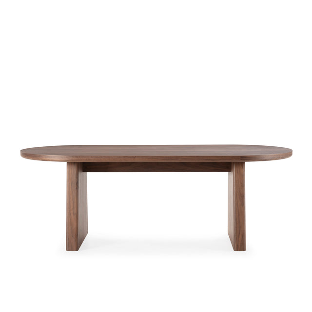 Mesa de Comedor Ovalada Blair 220 Nogal, detalle del diseño