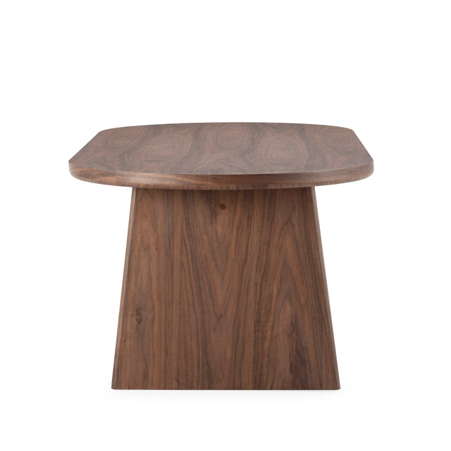 Mesa de Comedor Ovalada Blair 220 Nogal, vista lateral