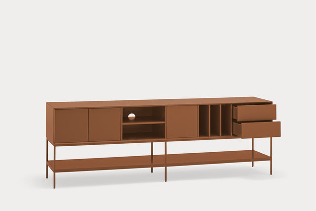 Mueble TV Platt 220 Arcilla en ambiente de estilo nórdico