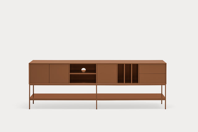 Mueble TV Platt 220 Arcilla vista frontal de estilo nórdico
