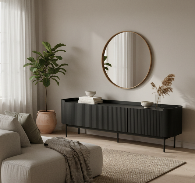 Mueble TV Willa 180 Negro, vista principal