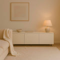 Mueble TV Nolla 150 Arena con acabado blanco vista principal para salón de estilo nórdico