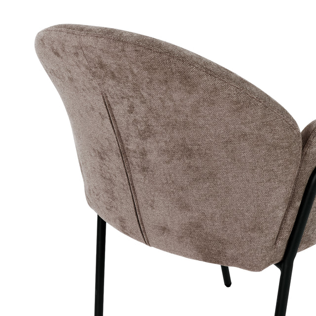 Silla Tapizada Aslin Moca, detalle del diseño