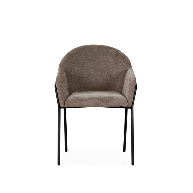 Silla Tapizada Aslin Moca, vista lateral