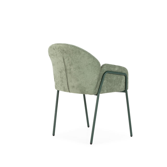 Silla Tapizada Aslin Verde, vista lateral