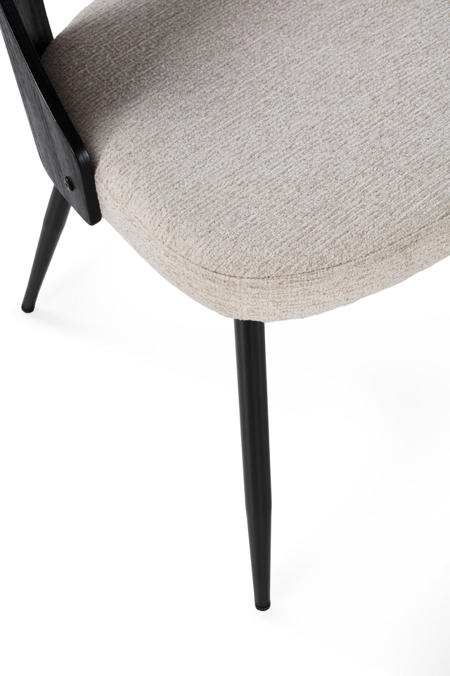 Silla Tapizada Gilda Beige & Negro, vista adicional