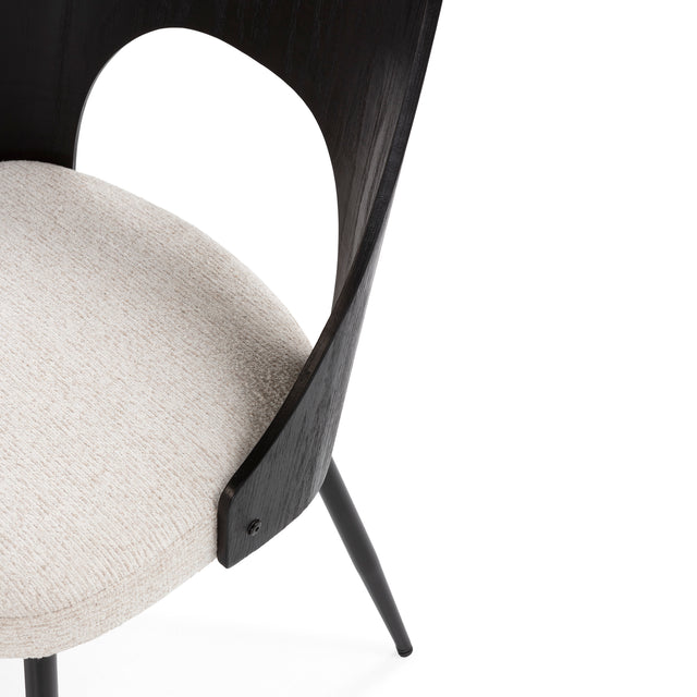 Silla Tapizada Gilda Beige & Negro, vista adicional