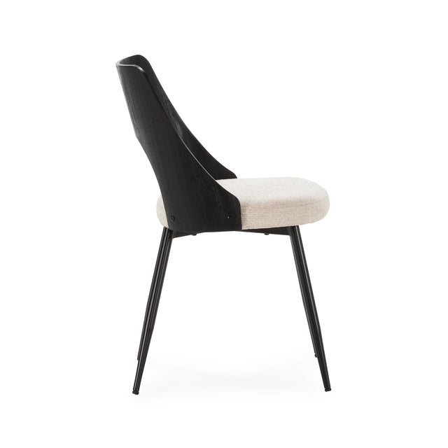 Silla Tapizada Gilda Beige & Negro, vista adicional