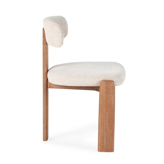 Silla de Comedor Nadia Beige Roble Lavado, vista lateral