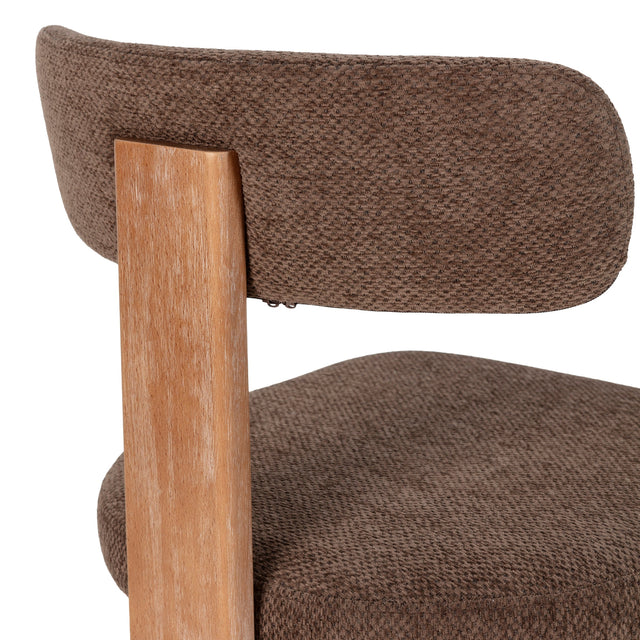 Silla de Comedor Tapizada Nadia Marrón & Roble, vista adicional