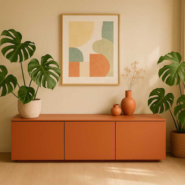 Aparador Nolla 100 Personalizable con esquemas y colores en ambiente de estilo nórdico