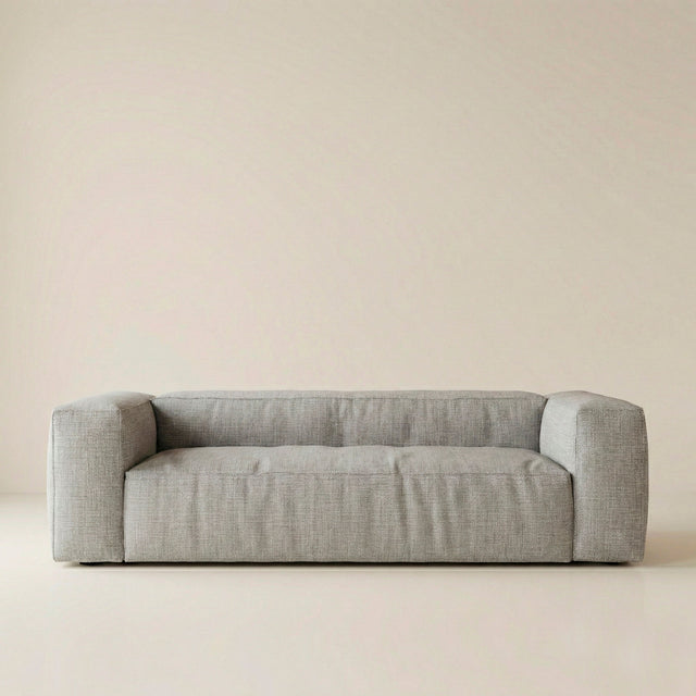 Sofá Modular 3 Plazas Cala con acabado gris, tejido en ambiente de estilo nórdico