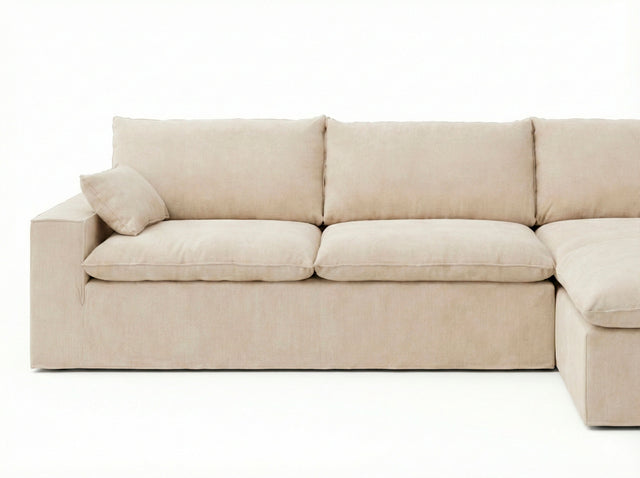 Sofá chaise longue Sinfoni detalle de estilo nórdico