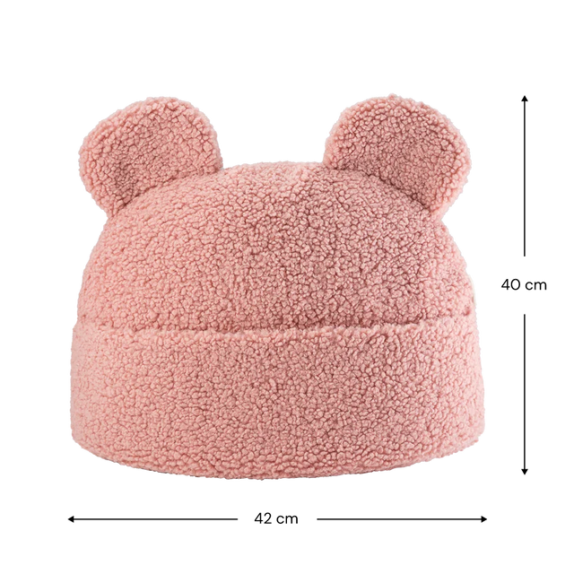 Mueble Cojín con Bolsillo Osito de Peluche Rosa en ambiente de estilo nórdico