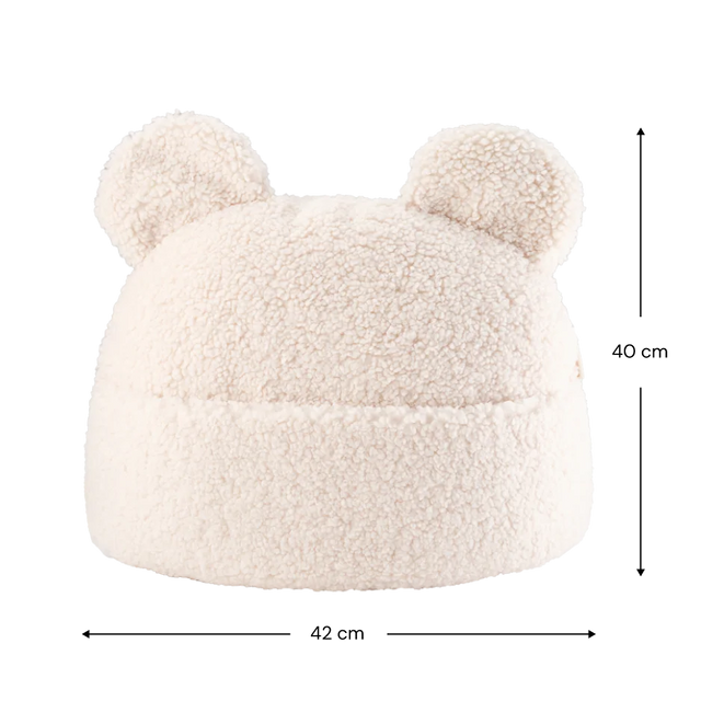 Mueble Cojín con Bolsillo Osito de Peluche Blanco Crema con acabado blanco, acabado crema en ambiente de estilo nórdico