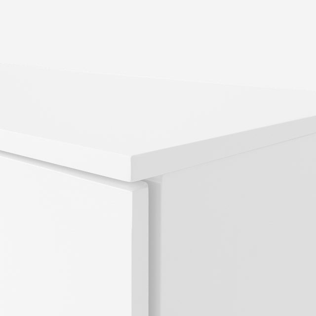Mesita de Noche Nolla 50 Personalizable con esquemas y colores con acabado blanco en ambiente de estilo nórdico
