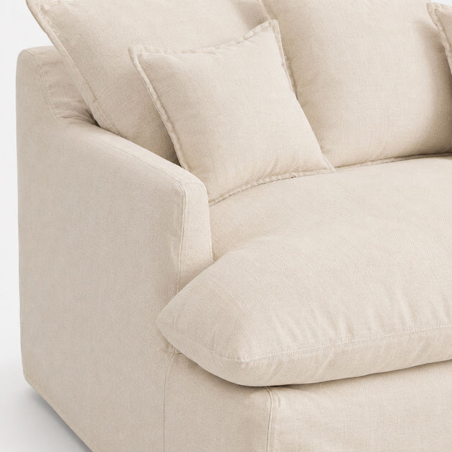Removable cover sofa Lasal, 130 cm deep · Deep sofa