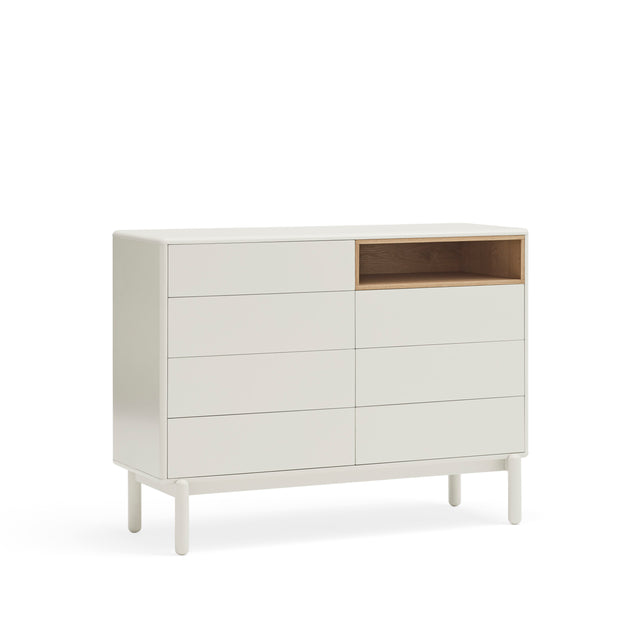 Cómoda Corvo 120 Crema con acabado crema en ambiente de estilo nórdico