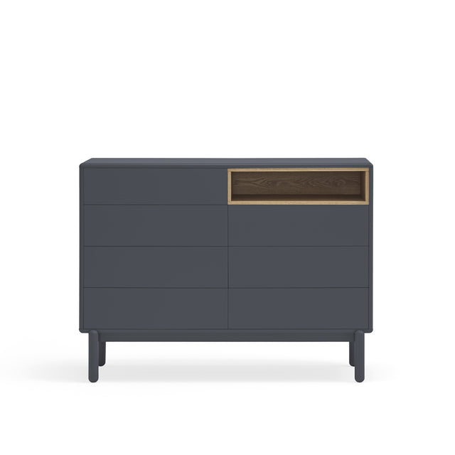 Cómoda Corvo 120 Gris Antracita con acabado gris en ambiente de estilo nórdico