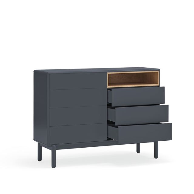 Cómoda Corvo 120 Gris Antracita con acabado gris en ambiente de estilo nórdico