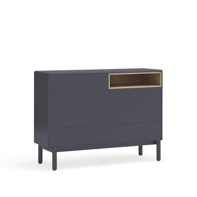 Cómoda Corvo 120 Gris Antracita con acabado gris en ambiente de estilo nórdico
