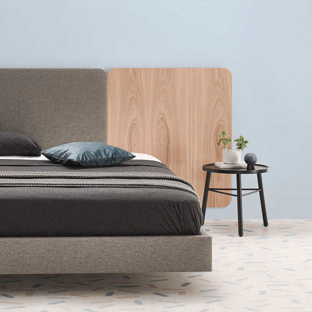 Cabecero modular 230cm Roble - Tapizado Gris tierra - Libra 18 Slowdeco